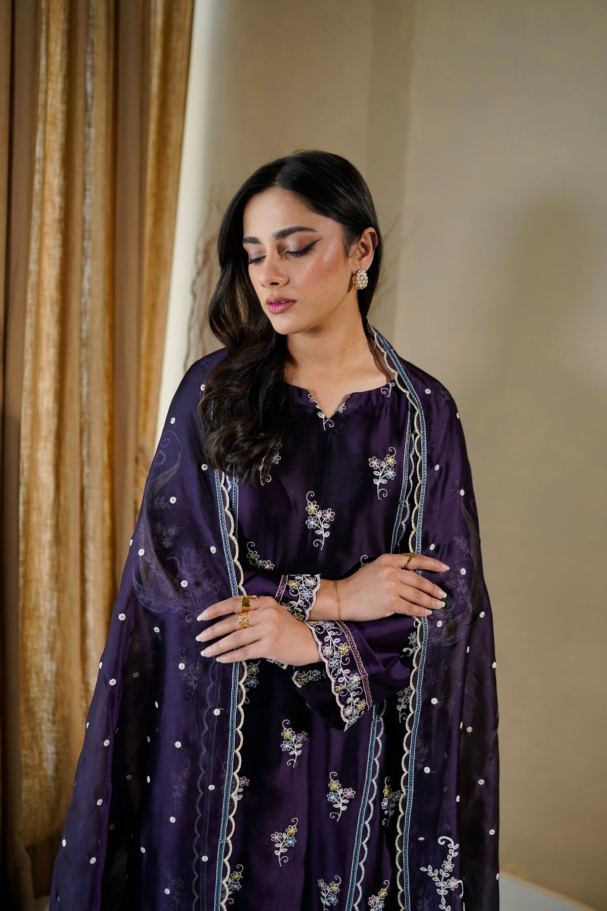 Deep Plum Kaftan — alternate angle