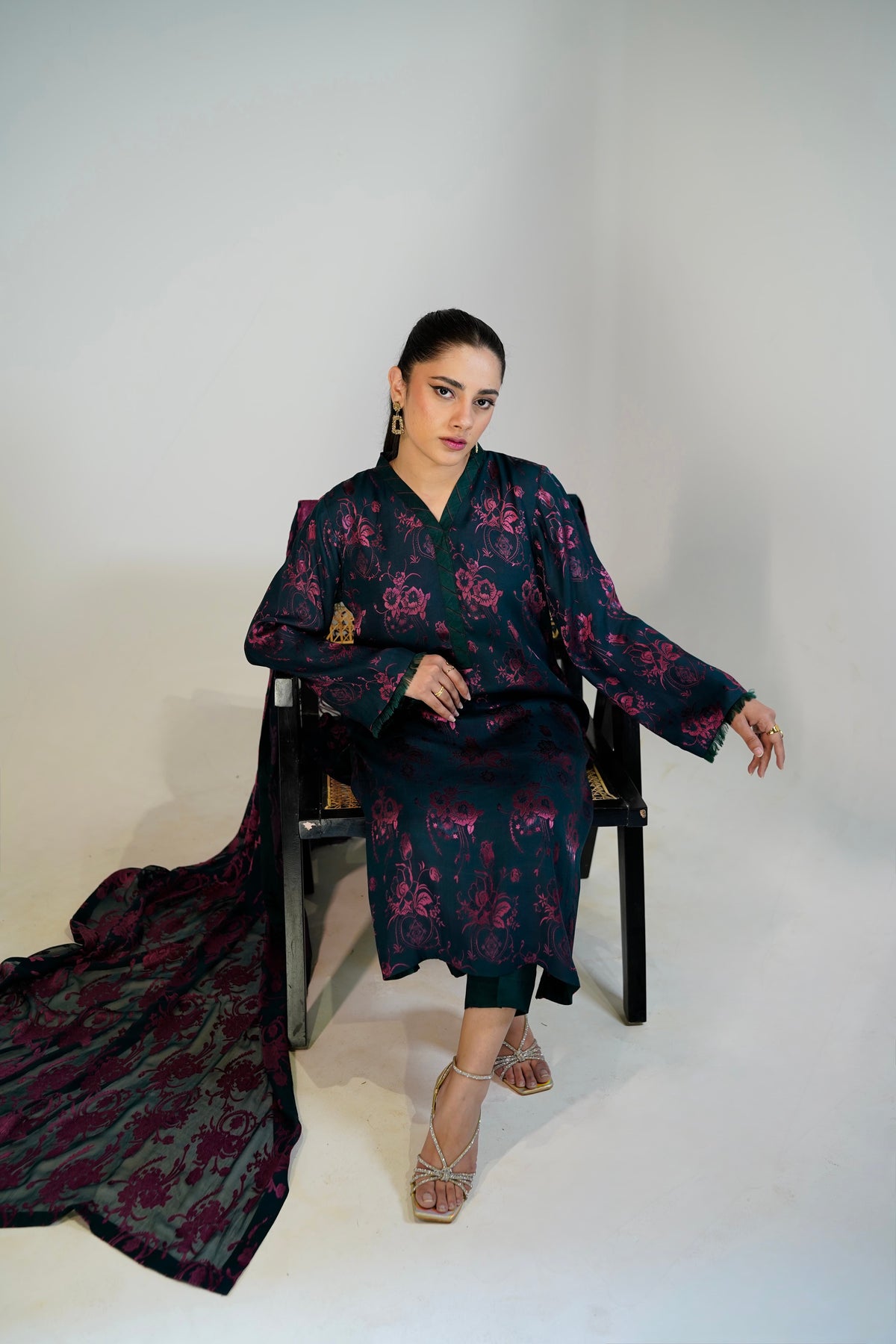 Emerald China Patti 3-Piece Suit — front view