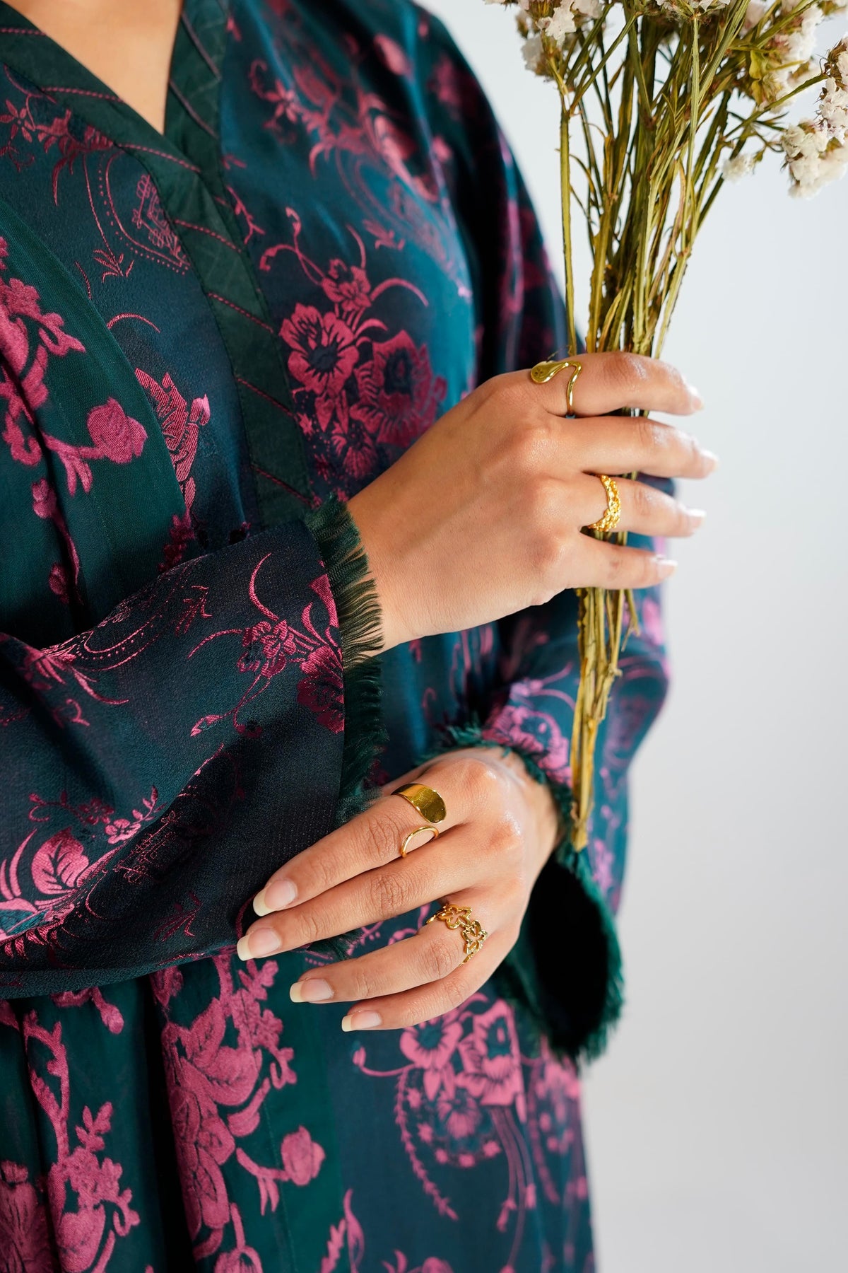 Emerald China Patti Suit styled with dupatta