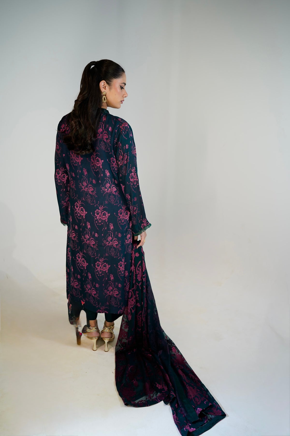 Emerald China Patti Suit — back view