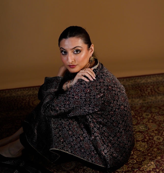 BLACK AJRAK 3-PIECE SUIT