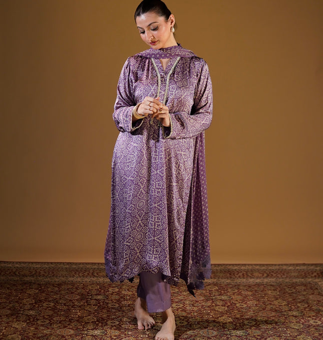 Purple Chunri Suit — back view
