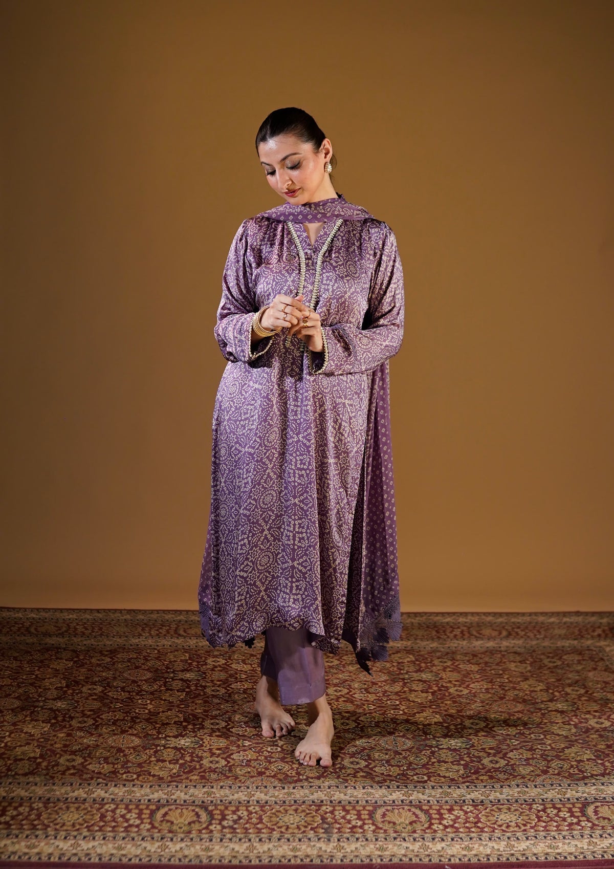 Purple Chunri Suit — back view