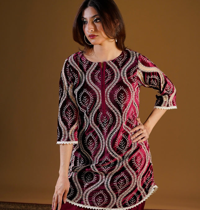 Ruby Velvet 2-Piece Suit — front view